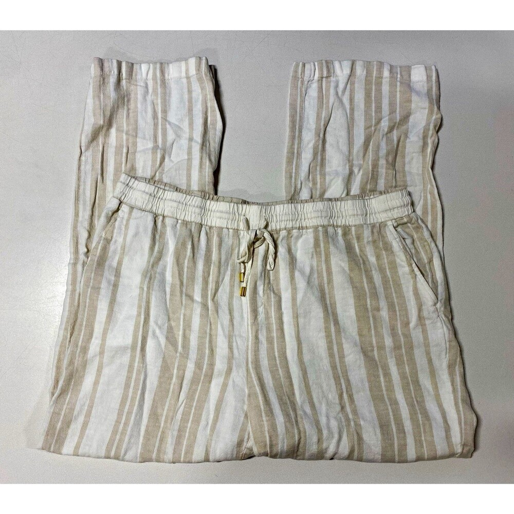 Ellen Tracy Women’s XL Striped Drawstring Elastic Waist Pants Pockets